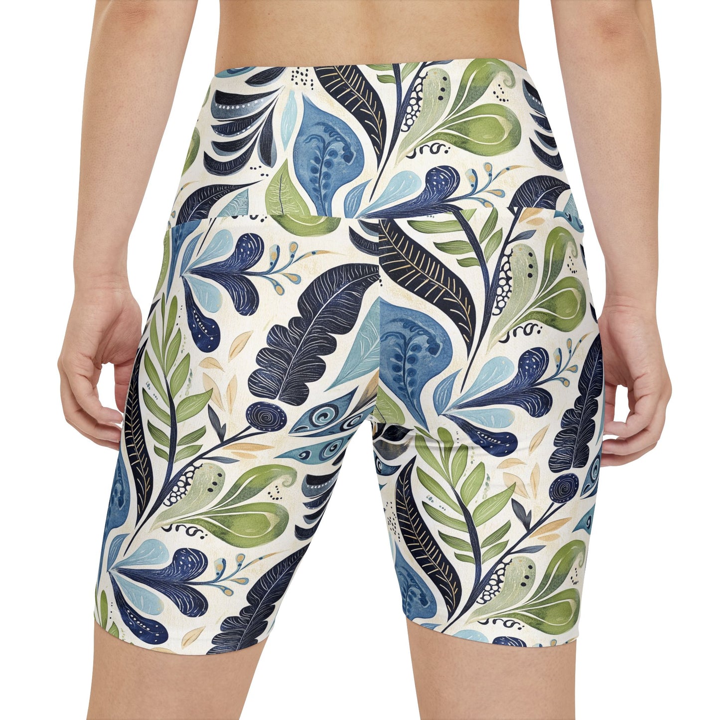 Athletic Shorts - Blue Hawaiian Floral