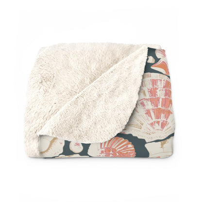 Sherpa Fleece Blanket - Seashells Of The Caribbean