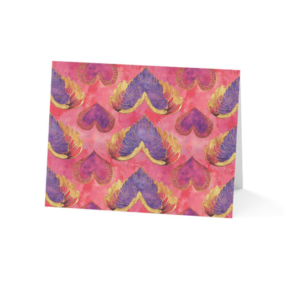 Greeting Card - Victorian Golden Wings Heart Valentine's Day