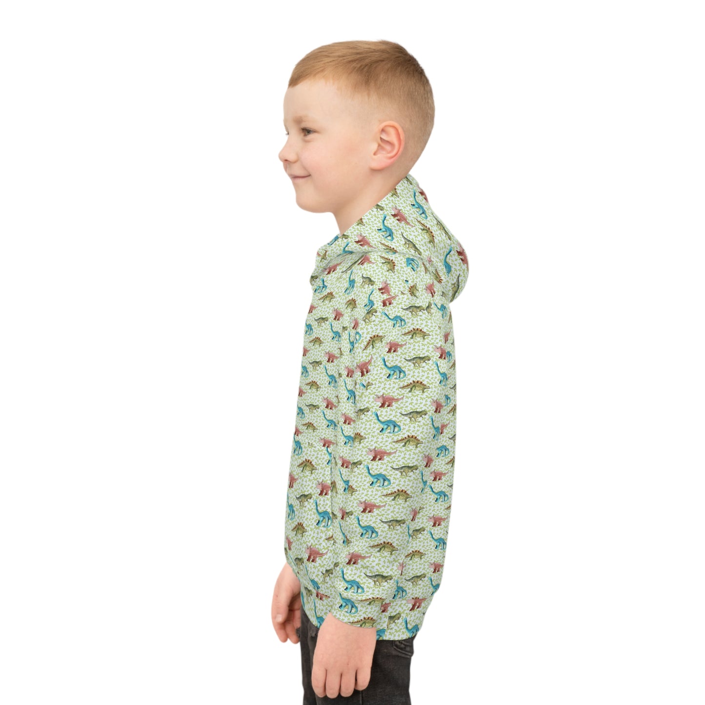 Children's Hoodie - Watercolor Dinosaurs In Blue And Green