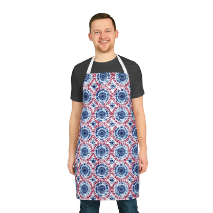 Apron - Independence Day Tie-Dye Red, White And Blue