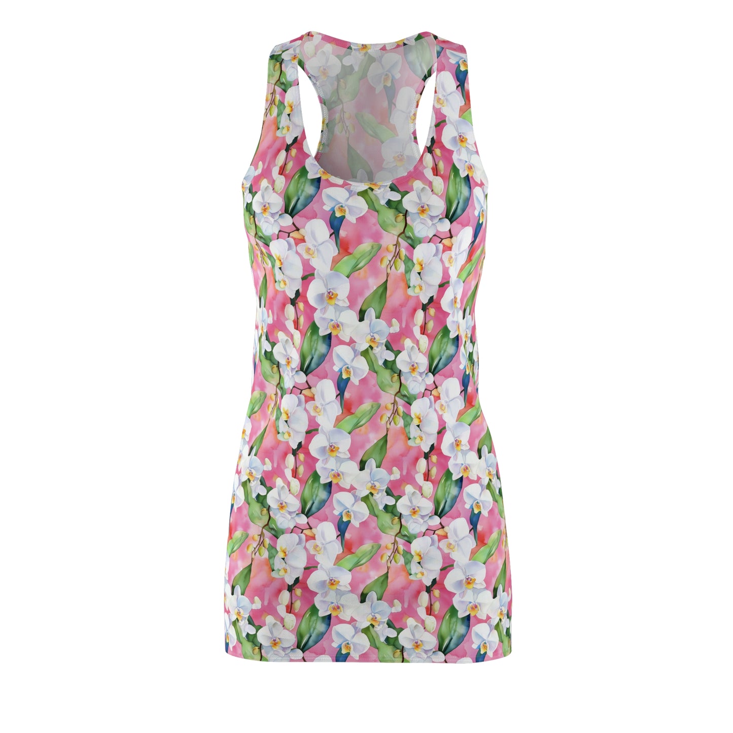 Women's Racerback Dress - Hawaiian White Orchid Floral