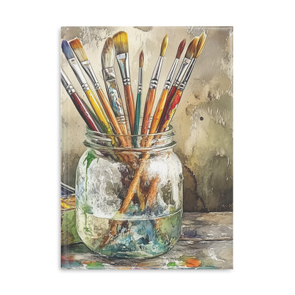 Journal - Hardcover Art Notebook With Watercolor Box And Brushes