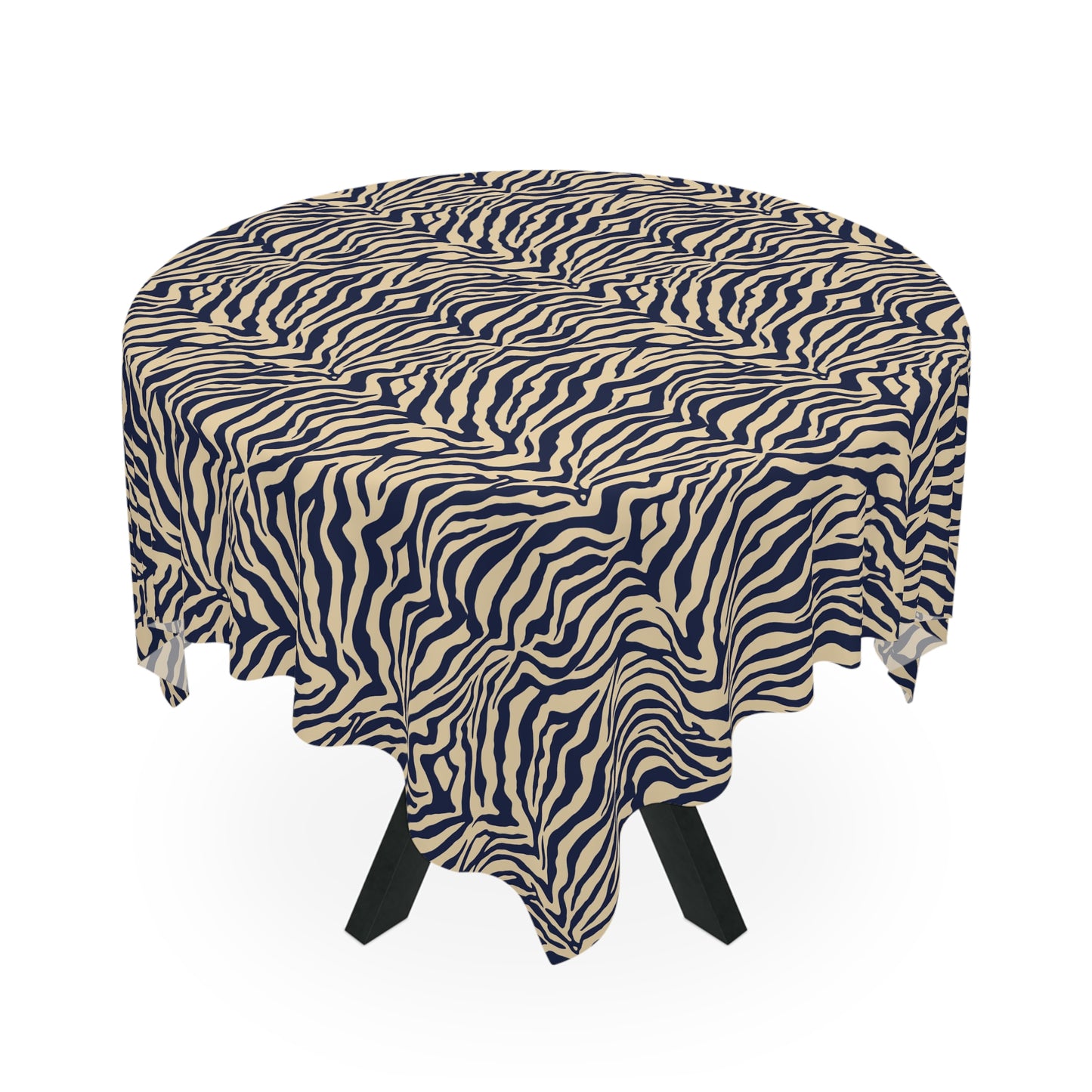 Tablecloth - Navy Zebra Print Square Table Decor