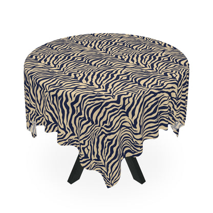 Tablecloth - Navy Zebra Print Square Table Decor