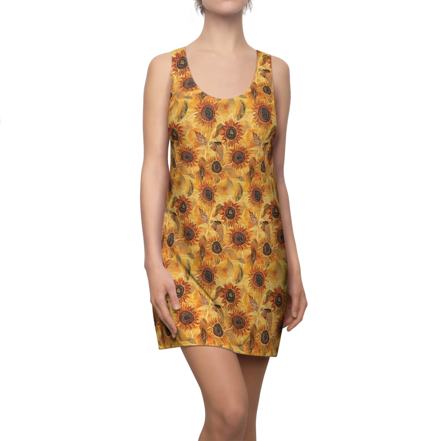 Women's Racerback Dress - A Field Of Sunflowers For Summer