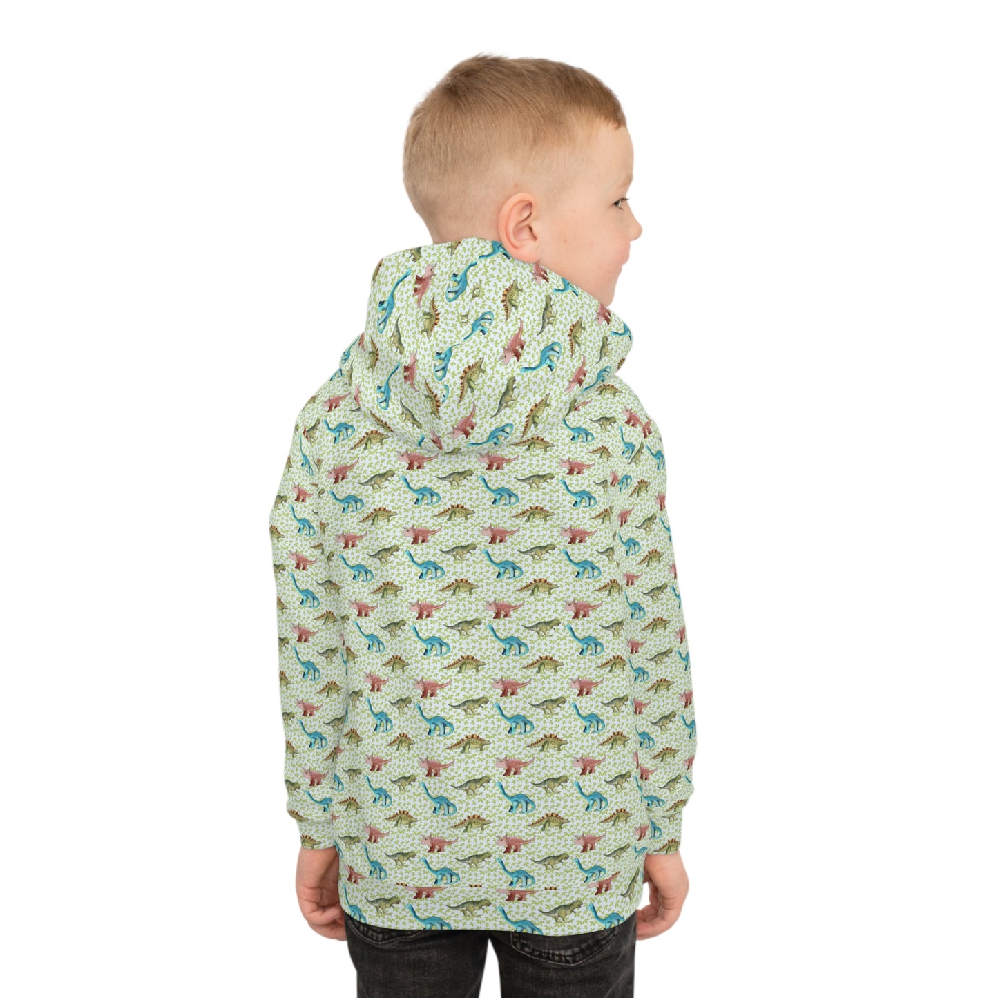 Children's Hoodie - Watercolor Dinosaurs In Blue And Green