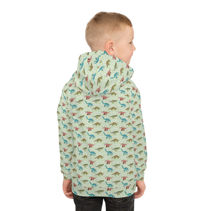 Children's Hoodie - Watercolor Dinosaurs In Blue And Green