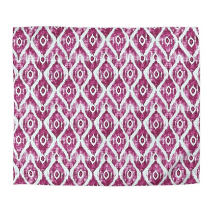 Duvet Cover -  Maroon and White Microfiber Indonesian Ikat