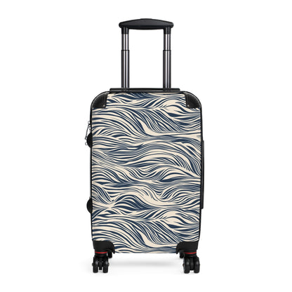 Travel Suitcase - Coastal Navy Wave Pattern