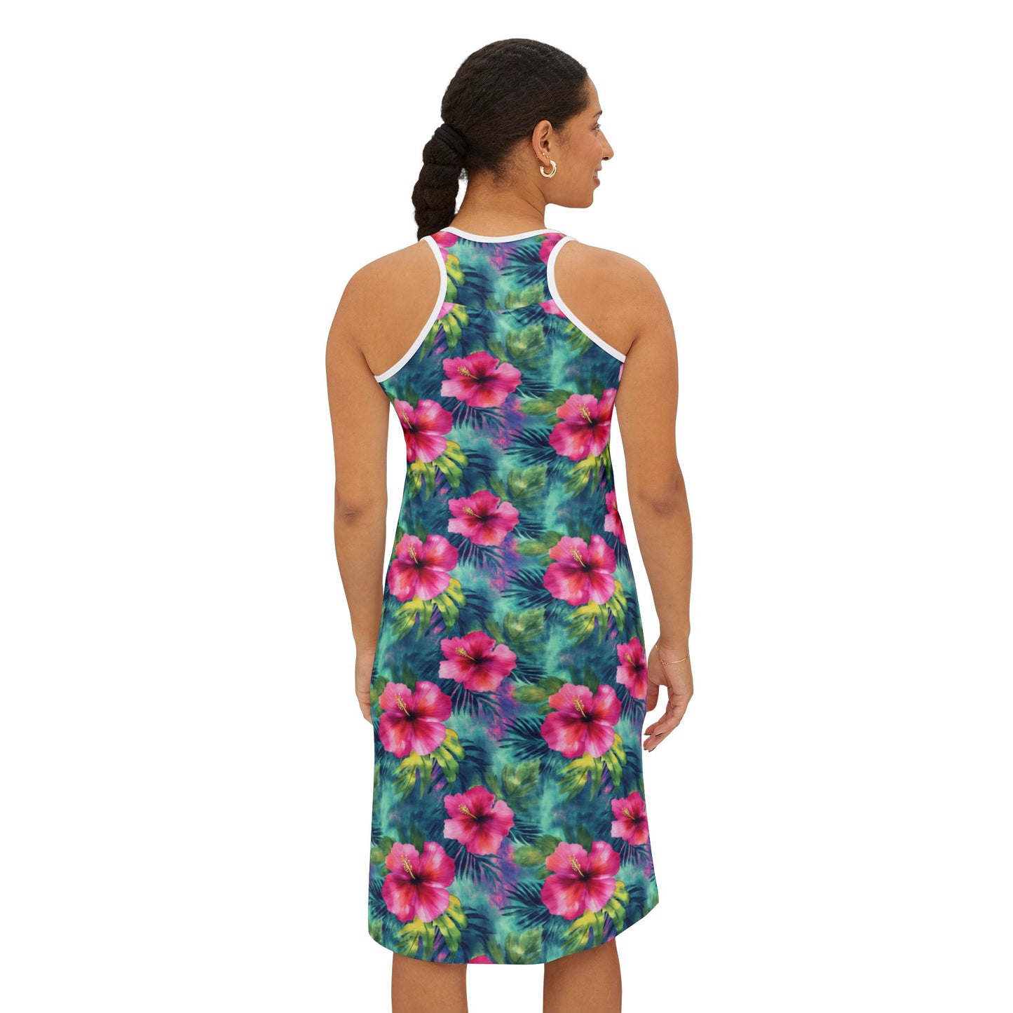 Women's Racerback Dress - Tropical Floral Summer Vibes Resort Wear