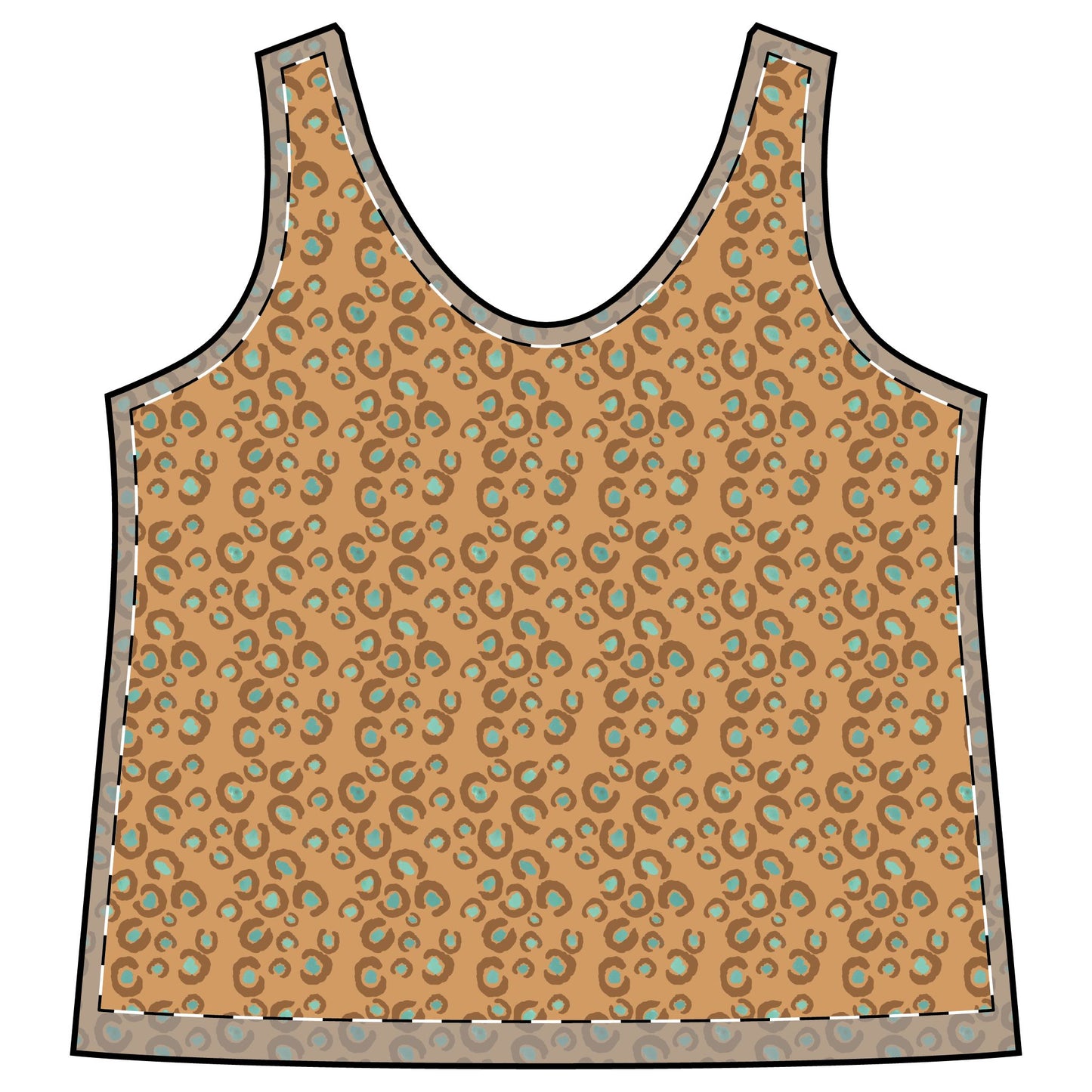 Sporty Racerback Tank - Leopard Print Design For Athleisure And Yoga Activities