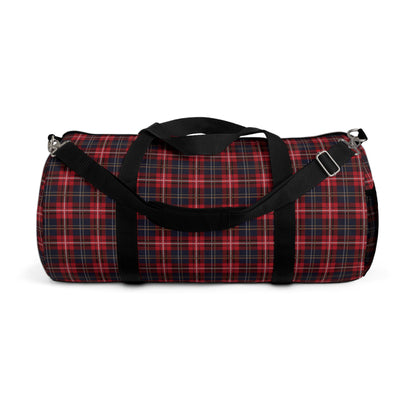 Duffel Bag - Scottish Plaid In Red And Navy Blue For Weekenders