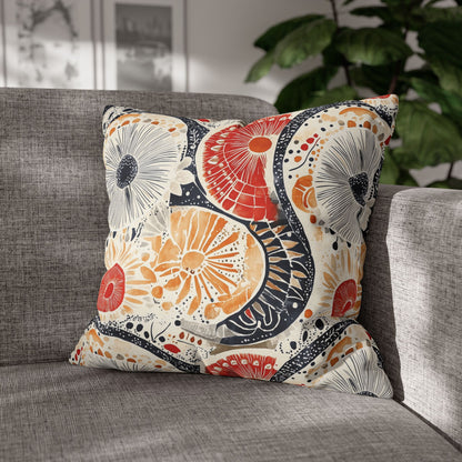 Square Pillow Cover - Boho Mandala Abstract