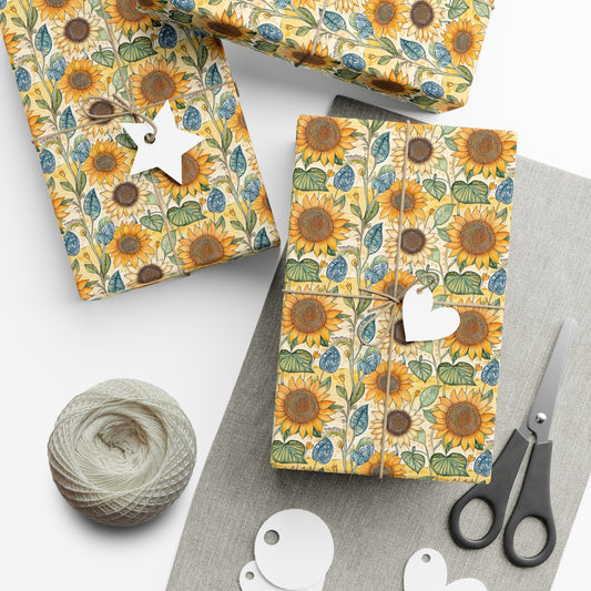 Wrapping Paper - Trendy Sunflowers For Gift Giving