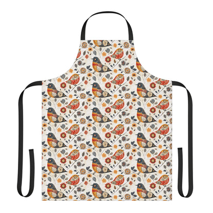 Apron, Folk Art Birds In The Forest