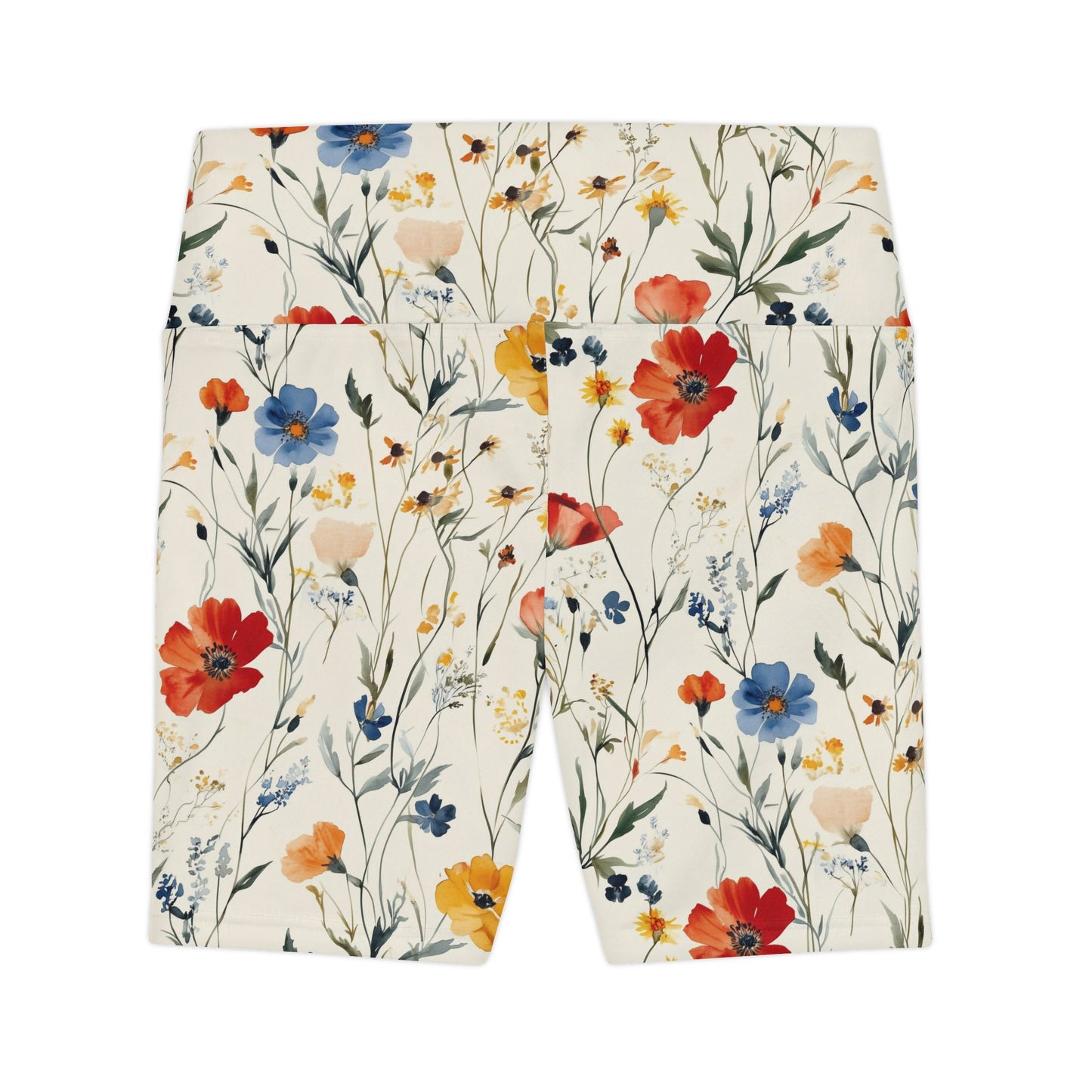 Athletic Shorts - Watercolor Boho Wildflowers On Cream