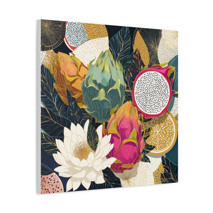 Canvas Art - Autumn Textured Harvest Dragonfruit Floral