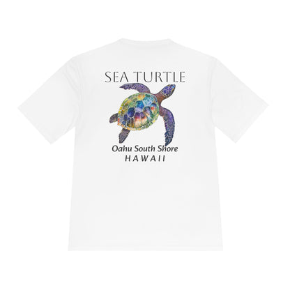 Men's Novelty Tshirt - Sea Turtle Watercolor Of Oahu South Shore, Hawaii
