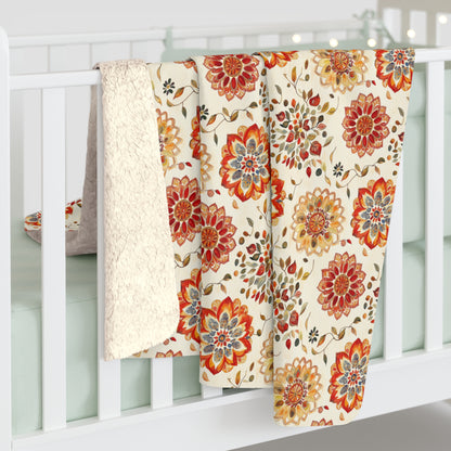 Sherpa Fleece Blanket - Floral Zen Mandalas