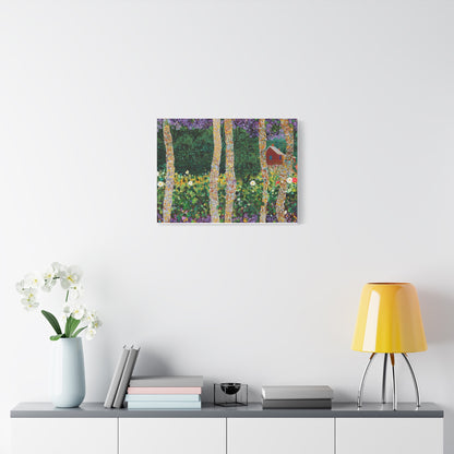 Canvas Art - Colorful Forest Cabin In The Woods Wall Art