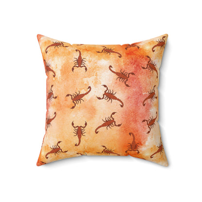 Square Pillow Cover - Southwestern Native American Desert Watercolor Scorpions