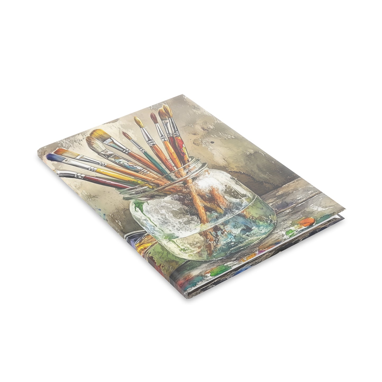 Journal - Hardcover Art Notebook With Watercolor Box And Brushes