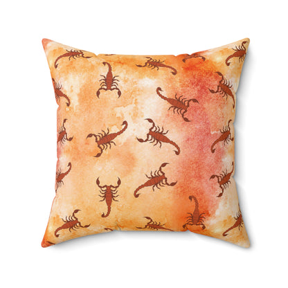 Square Pillow Cover - Southwestern Native American Desert Watercolor Scorpions