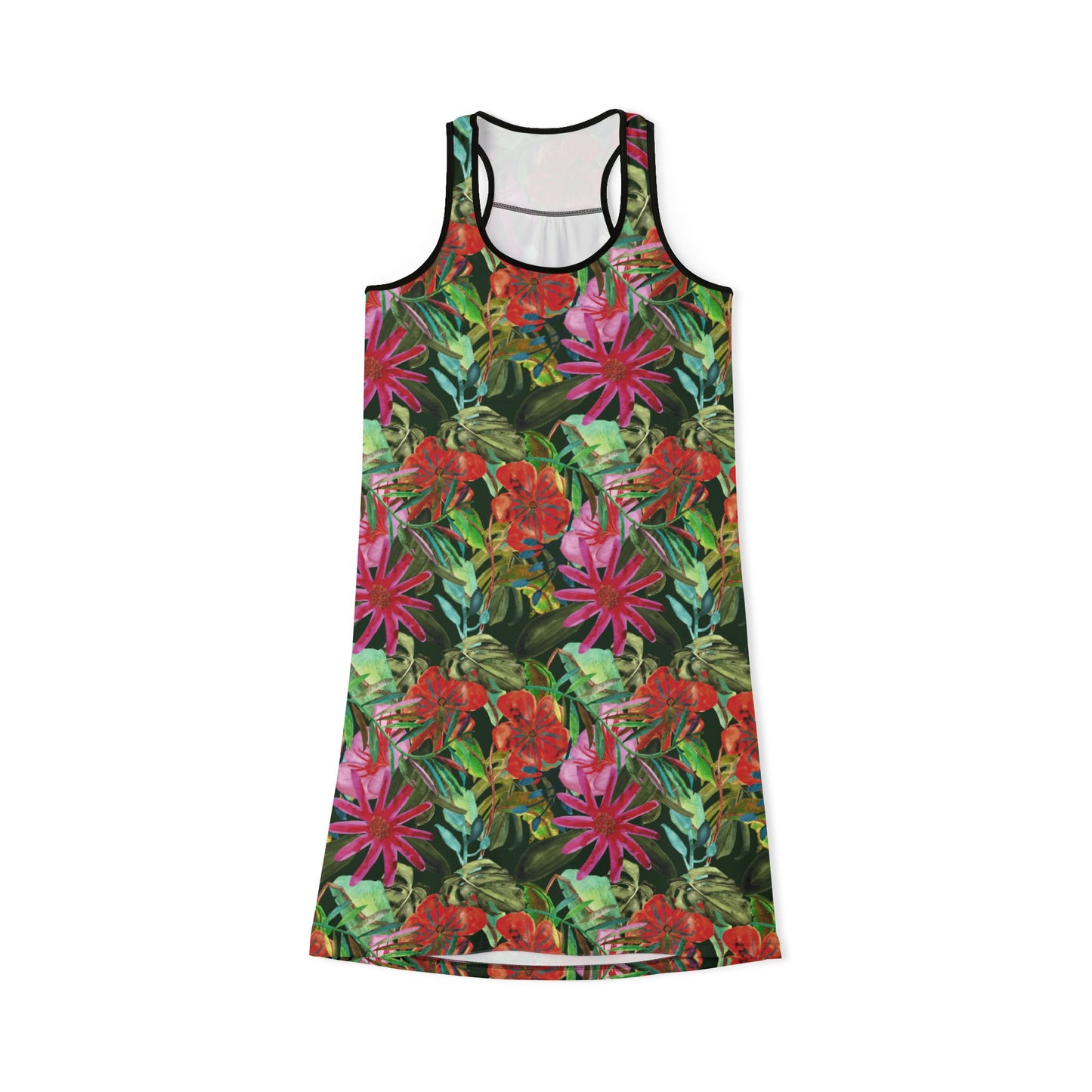 Women's Racerback Dress - Tropical Floral For Summer Outings & Vacations