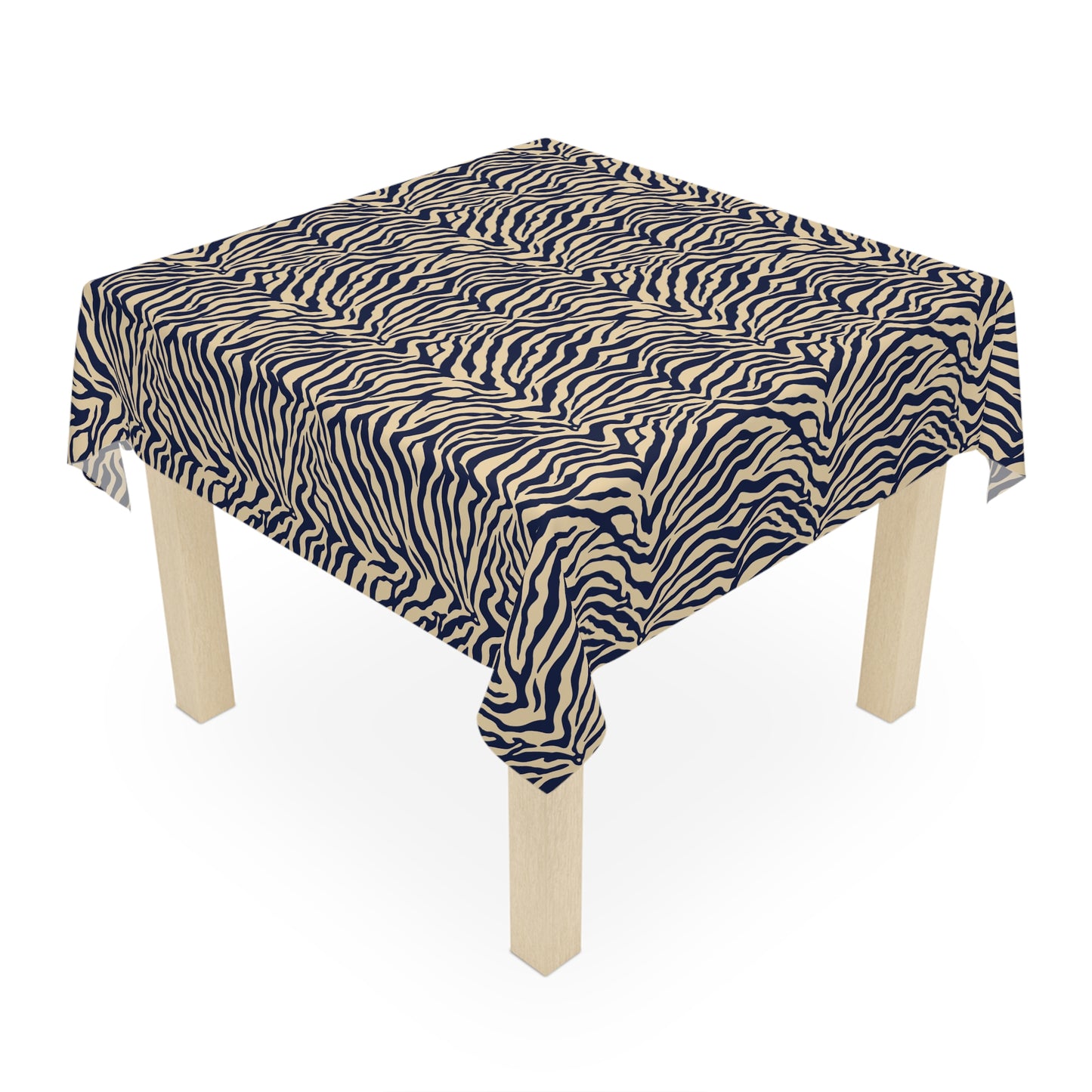 Tablecloth - Navy Zebra Print Square Table Decor