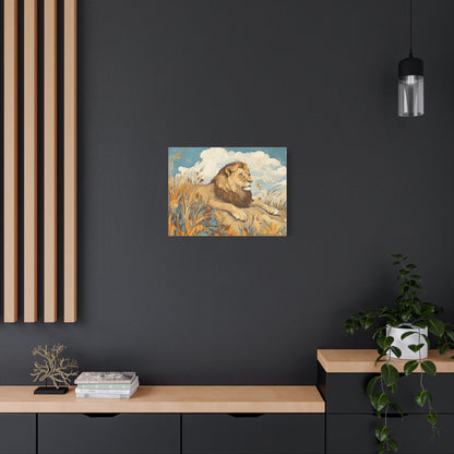 Canvas Art - Majestic Lion In The Suvanna Wall Decor