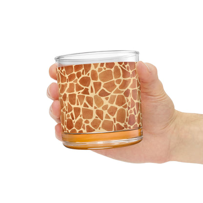 Glassware - Rocks Glass 10oz Giraffe Print for Unique Cocktails and Gifts