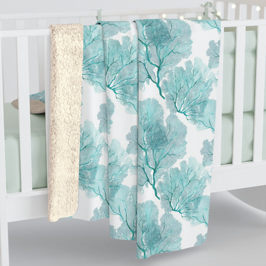 Sherpa Fleece Blanket - Coastal Sea Fans