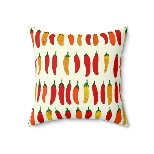 Square Pillow - Southwestern Hot Peppers In Watercolor