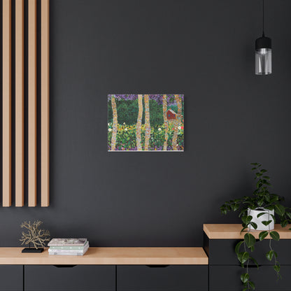 Canvas Art - Colorful Forest Cabin In The Woods Wall Art
