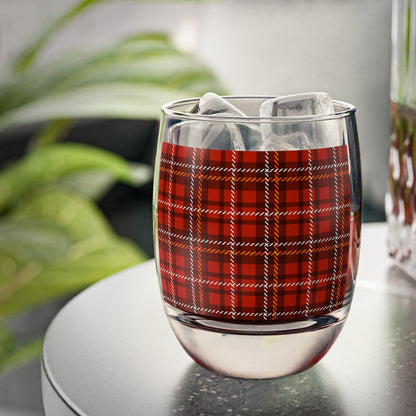 Glassware - Festive Plaid Whiskey Glass Perfect for Holiday Gatherings