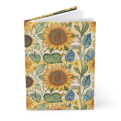 Hardcover Journal - Bright Sunflower Garden Floral Design
