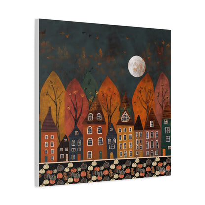 Canvas Art - Autumn Village Pumpkin Patch