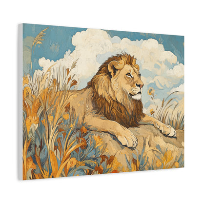 Canvas Art - Majestic Lion In The Suvanna Wall Decor
