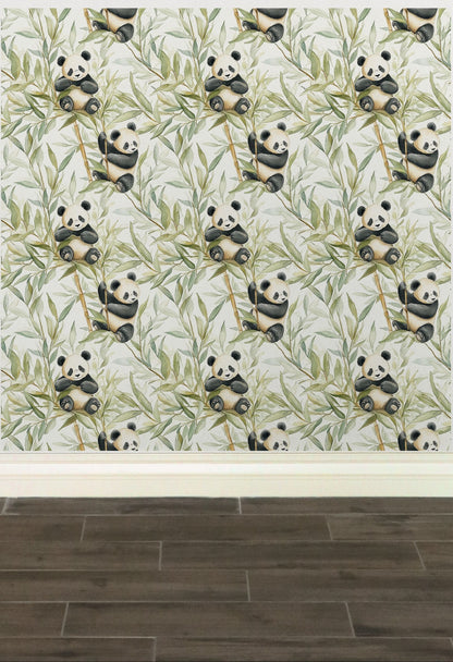 Wallpaper - Pandas Frolicing In Bamboo