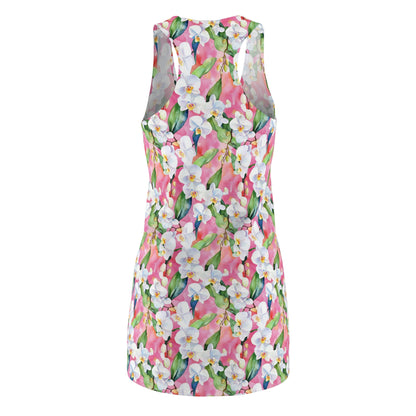 Women's Racerback Dress - Hawaiian White Orchid Floral