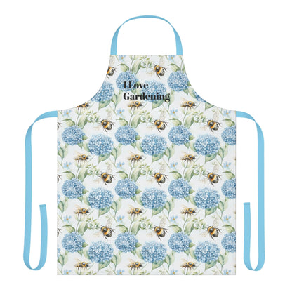Apron - Blue Hydrangea And Busy Bees Gardening
