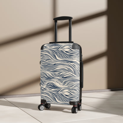 Travel Suitcase - Coastal Navy Wave Pattern