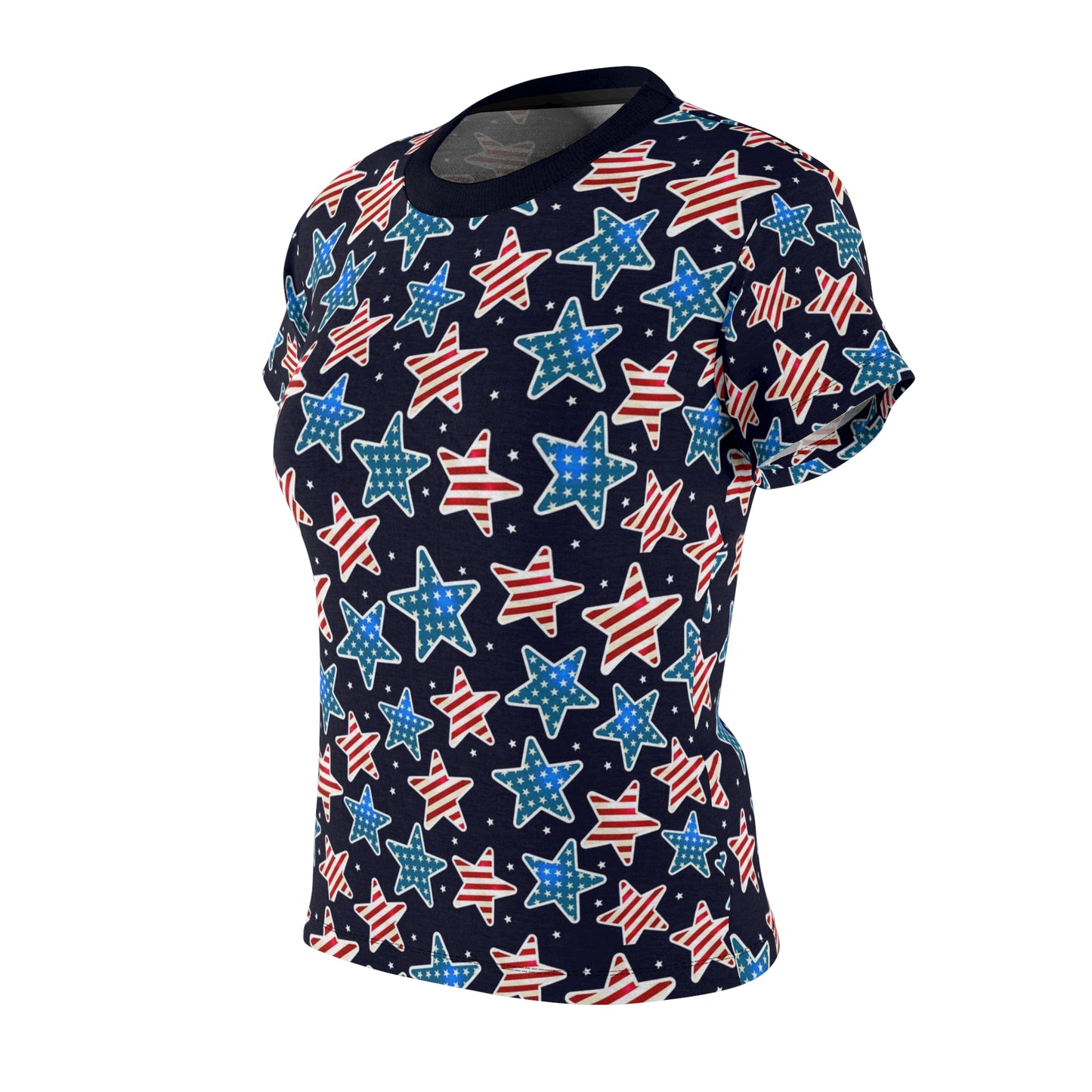 Women's Tee - Fourth Of July American Stars in U S Flag Colors Celebration Shirt