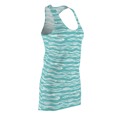 Women's Dress - Coastal Waves And Fish Summer Vibes