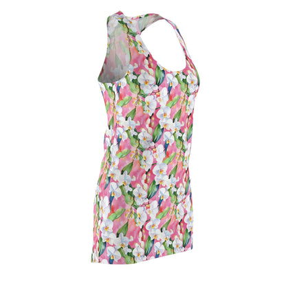 Women's Racerback Dress - Hawaiian White Orchid Floral