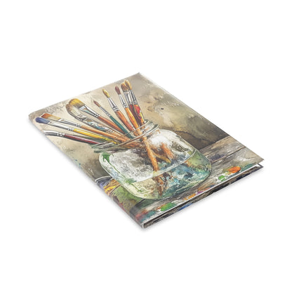 Journal - Hardcover Art Notebook With Watercolor Box And Brushes