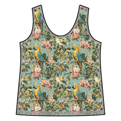 Women's Racerback Tank - Tropical Rainforest Parrot Watercolor