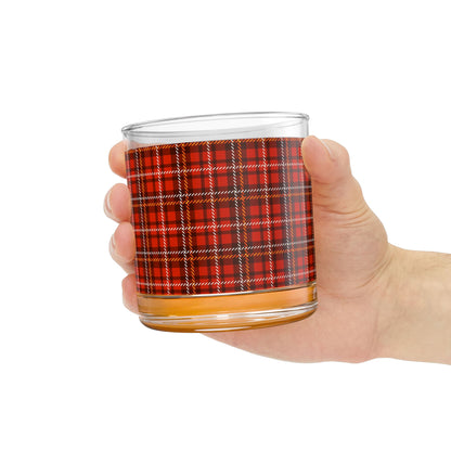 Glassware - Classic Plaid Rocks Glass 10oz, Perfect for Holiday Gatherings