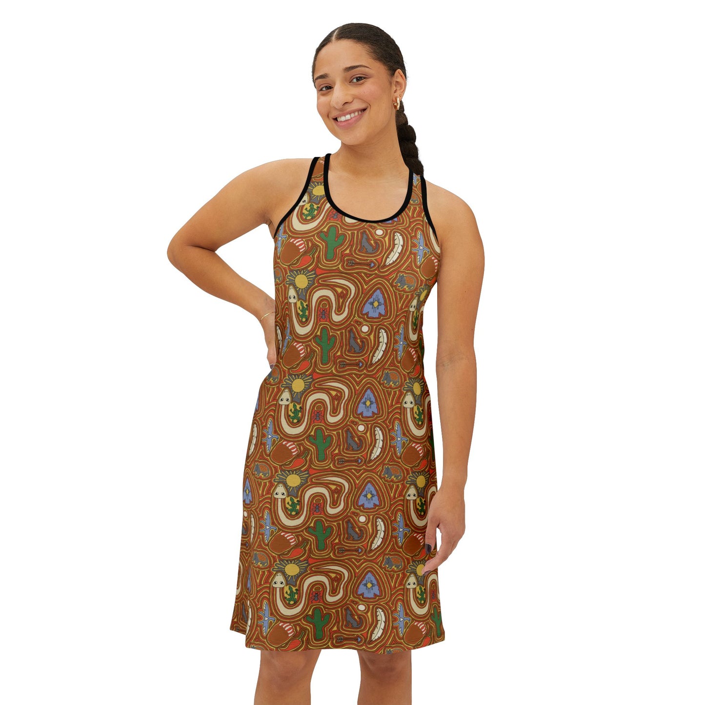 Women's Racerback Dress - Southwestern Native American Pictographs